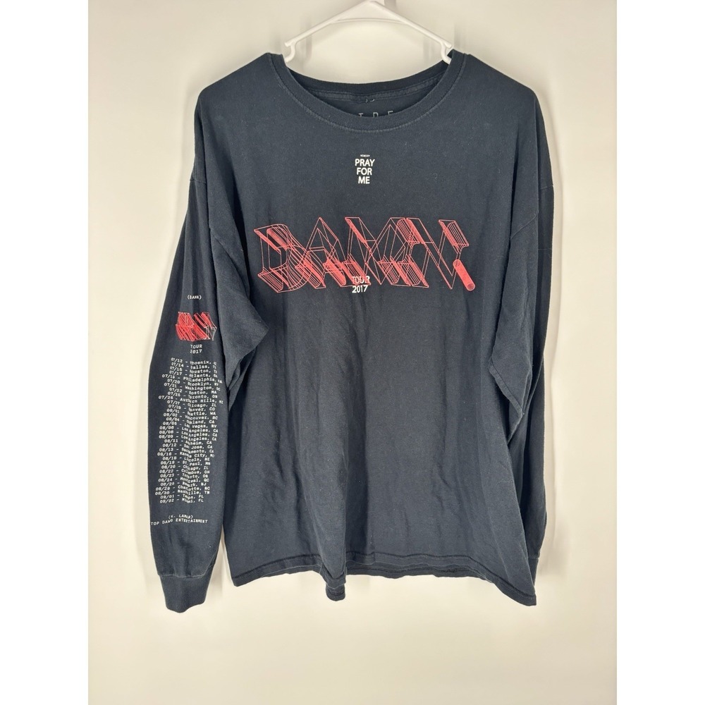 Kendrick Lamar 2017 DAMN Pray For Me Tour Long Sleeve Tshirt XL Unisex Black